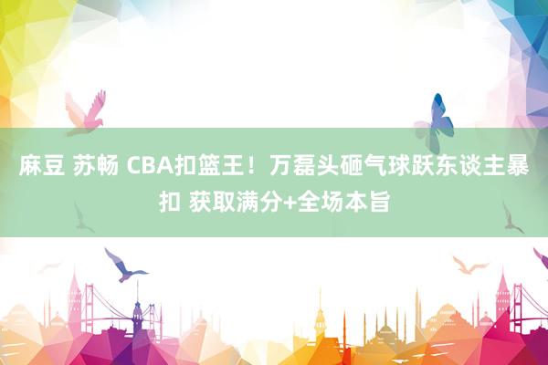 麻豆 苏畅 CBA扣篮王！万磊头砸气球跃东谈主暴扣 获取满分+全场本旨